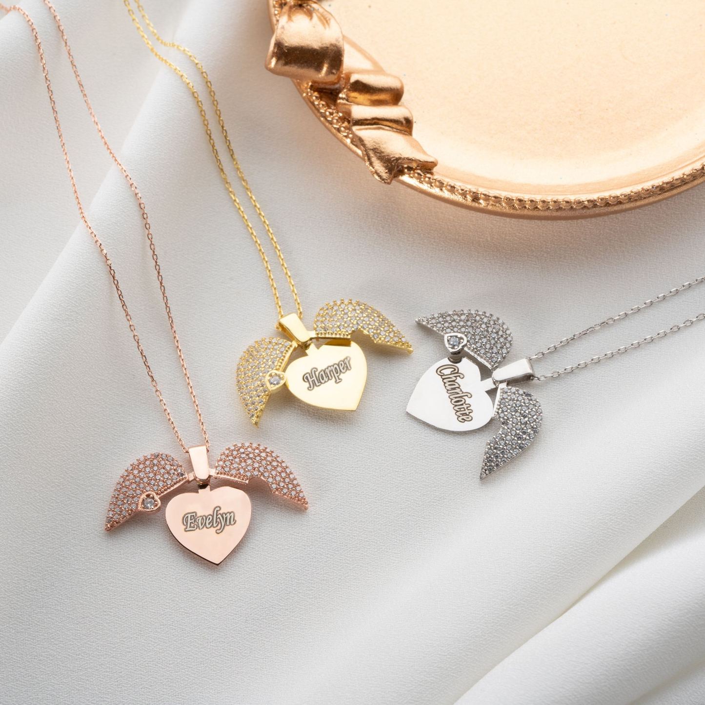 Personalized Heart Name Locket Necklace Custom Engraved Photo Locket Full Pave Zircon Heart Locket Gifts for Her