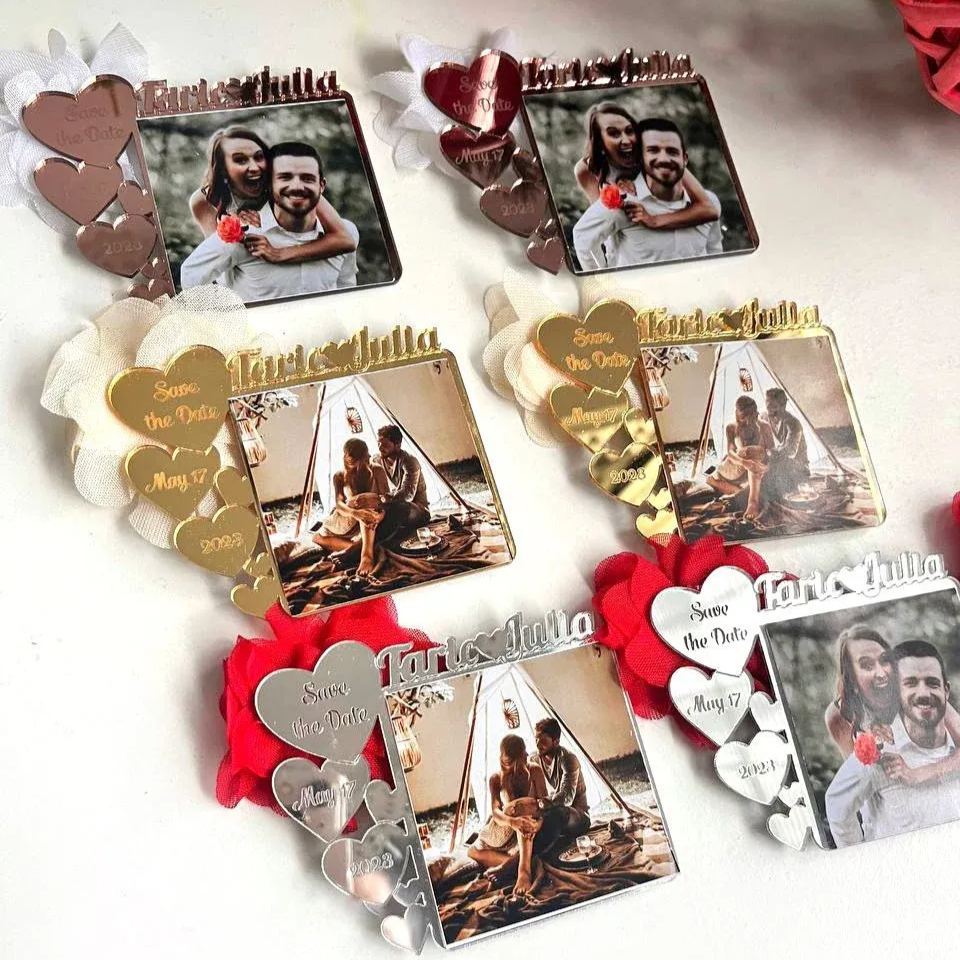 Custom Save The Date Photo Magnets Personalized Wedding Announcement Magnets Engagement Gift Photo Fridge Magnets