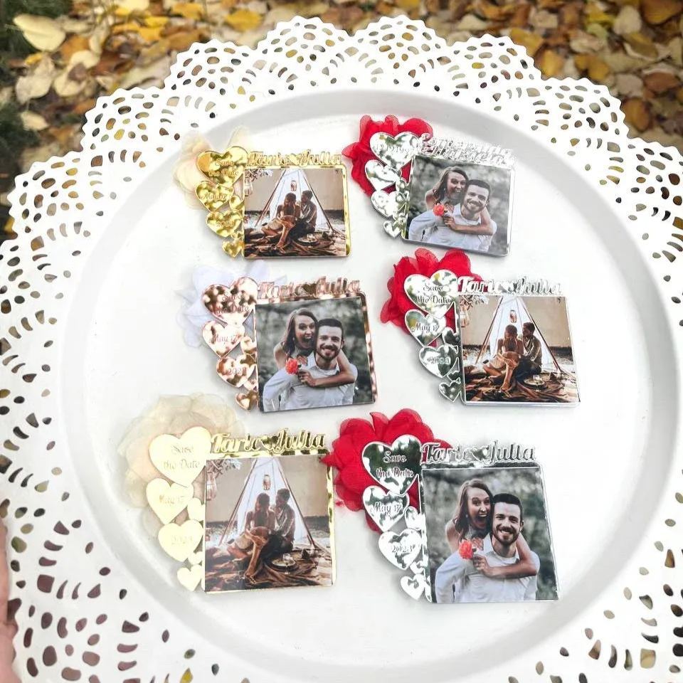 Custom Save The Date Photo Magnets Personalized Wedding Announcement Magnets Engagement Gift Photo Fridge Magnets