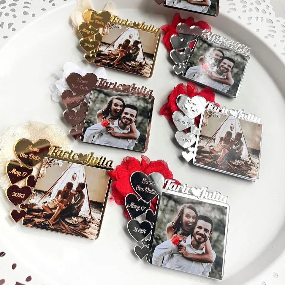Custom Save The Date Photo Magnets Personalized Wedding Announcement Magnets Engagement Gift Photo Fridge Magnets