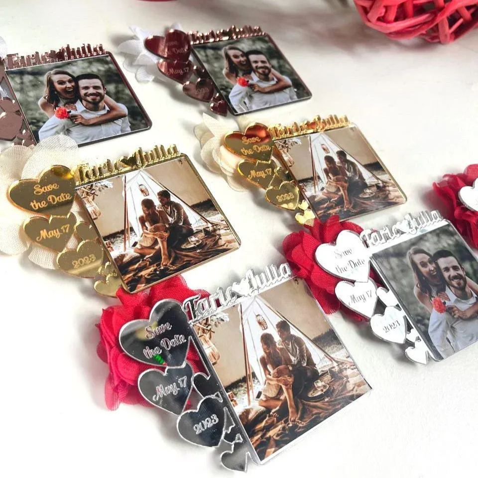 Custom Save The Date Photo Magnets Personalized Wedding Announcement Magnets Engagement Gift Photo Fridge Magnets