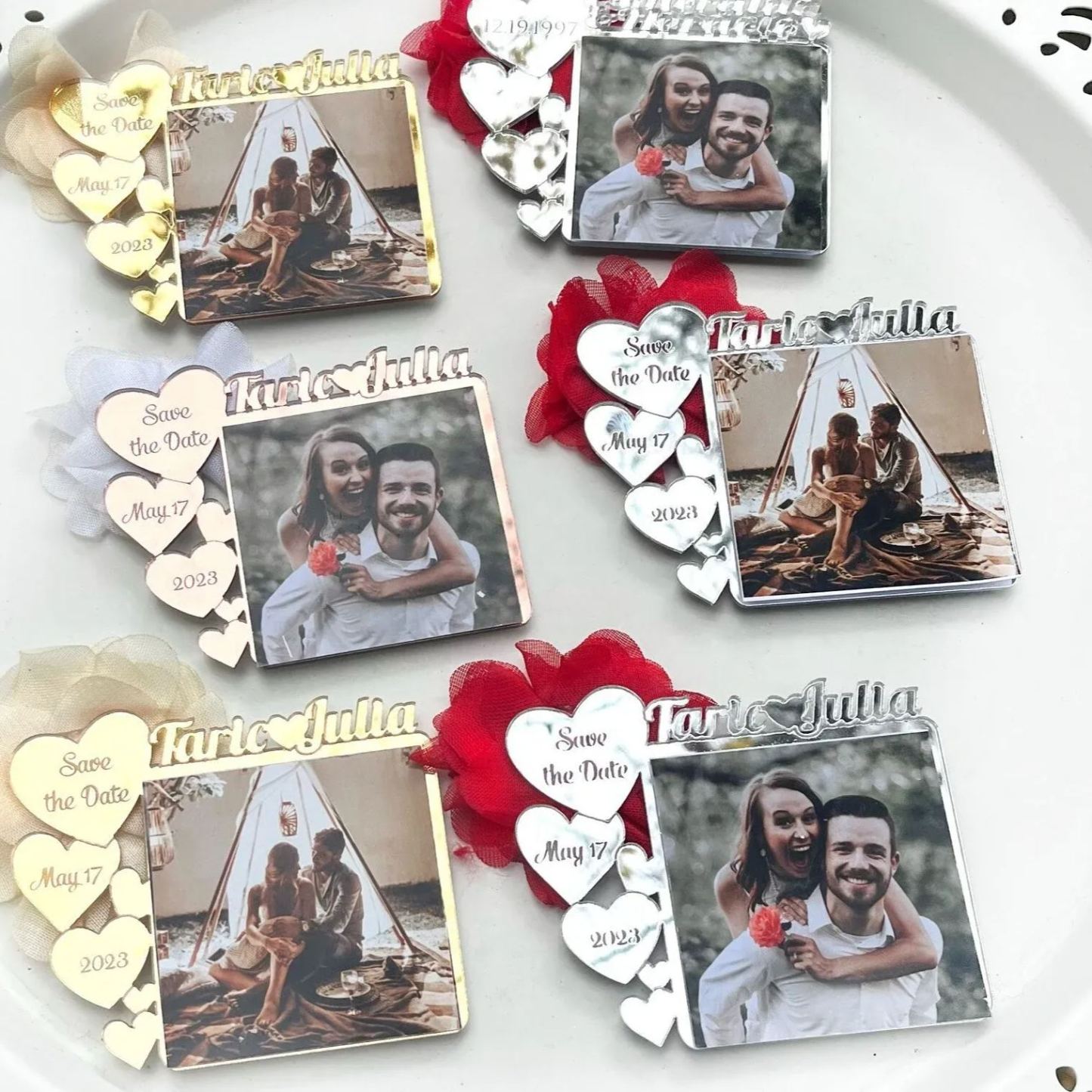 Custom Save The Date Photo Magnets Personalized Wedding Announcement Magnets Engagement Gift Photo Fridge Magnets