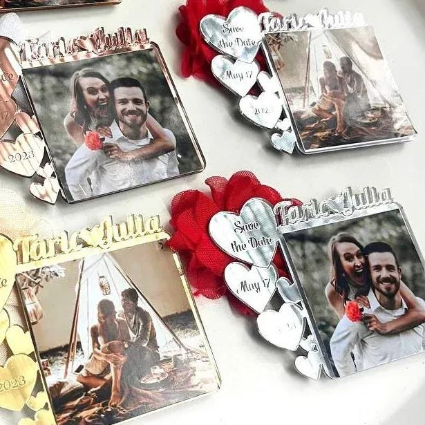 Custom Save The Date Photo Magnets Personalized Wedding Announcement Magnets Engagement Gift Photo Fridge Magnets