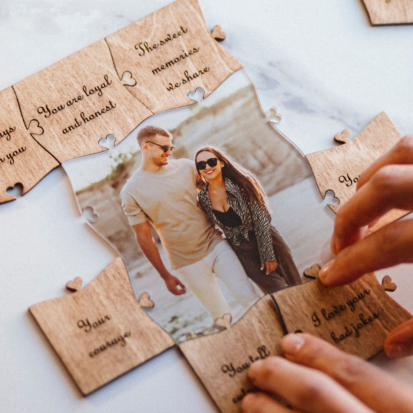 Personalised Wooden Jigsaw Puzzle 12 Reasons Why I Love You Customised Picture Wood Puzzle with 12 Reasons Love Message Valentine's Day Gift