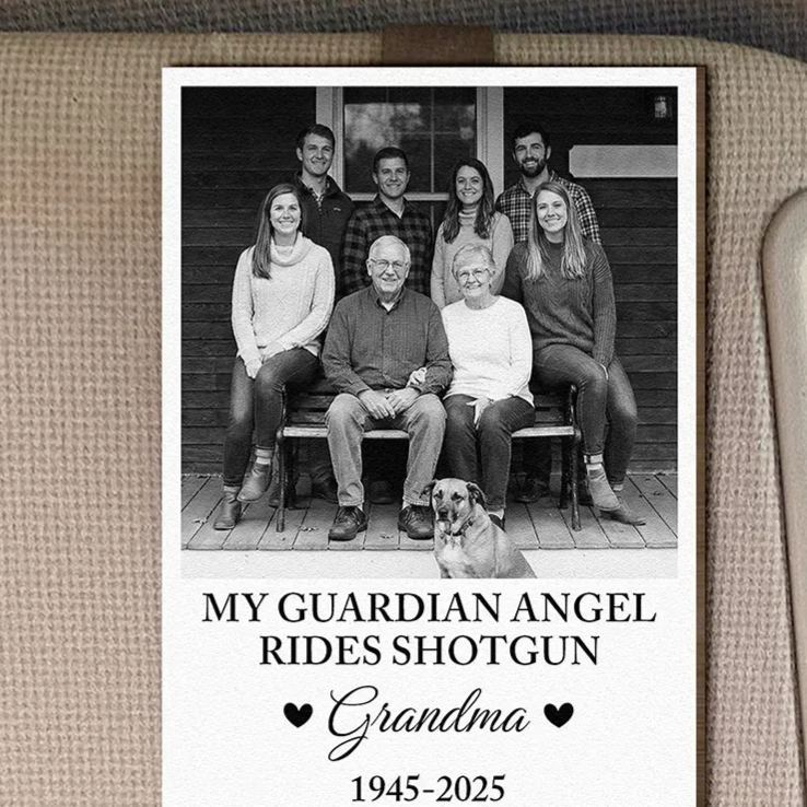 Personalized Wooden Photo Car Visor Clip My Guardian Angel Rides Shotgun Memorial Gift for Loss of Loved One Sympathy Gift