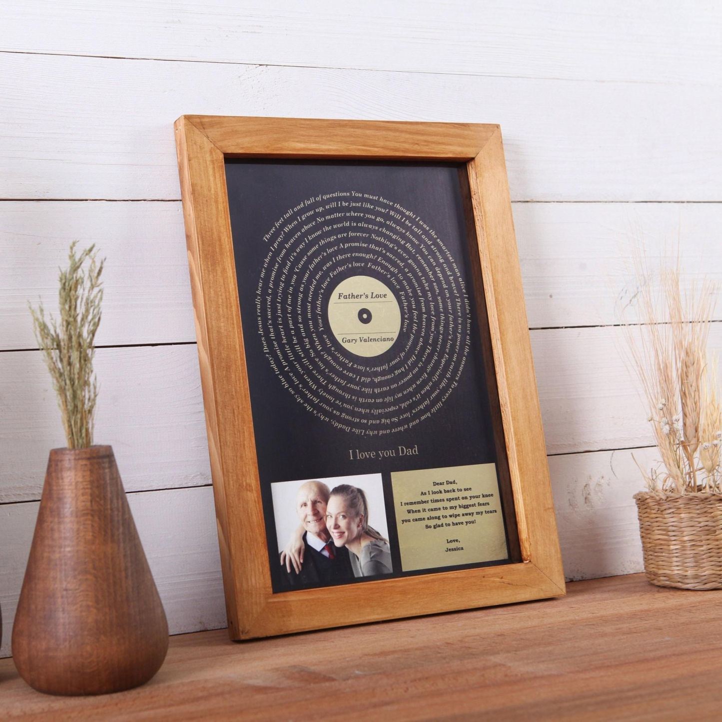 A4 Custom Foil Song Lyrics Print for Dad Sentimental Father's Day and Birthday Gift Customized Dad Present Father Daughter Dance Keepsake - namenecklace