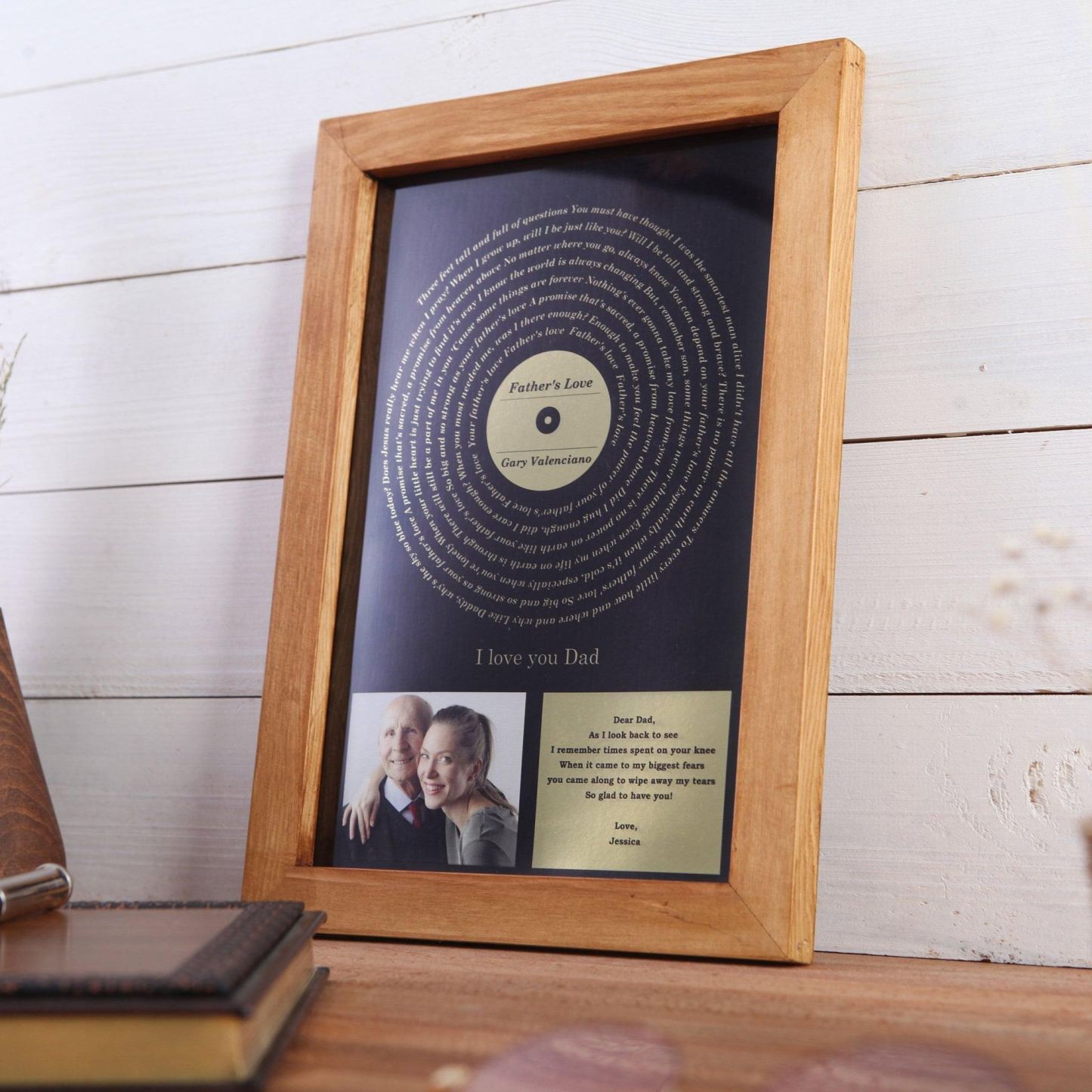 A4 Custom Foil Song Lyrics Print for Dad Sentimental Father's Day and Birthday Gift Customized Dad Present Father Daughter Dance Keepsake - namenecklace