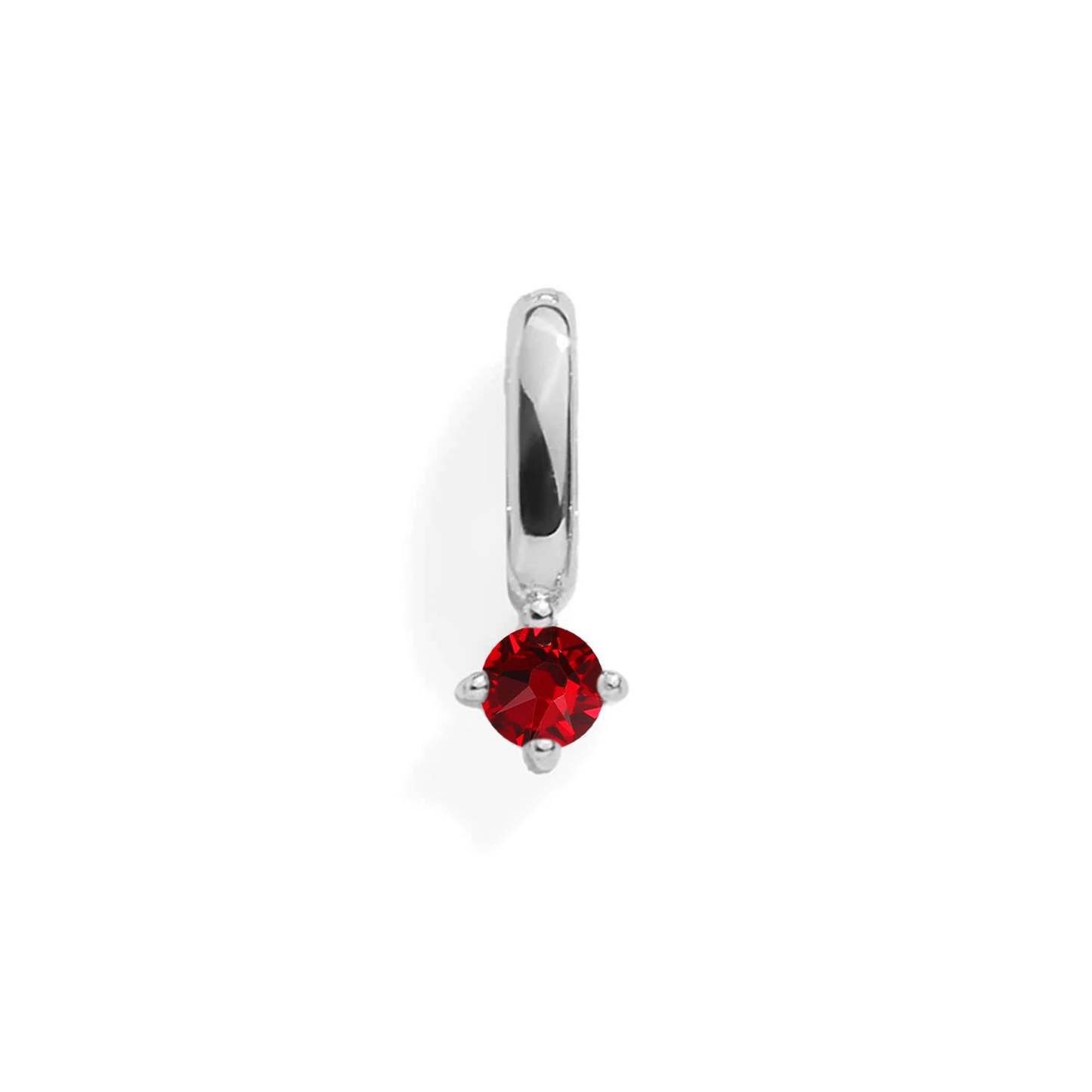 GARNET CHARM - SILVER - NameNecklace
