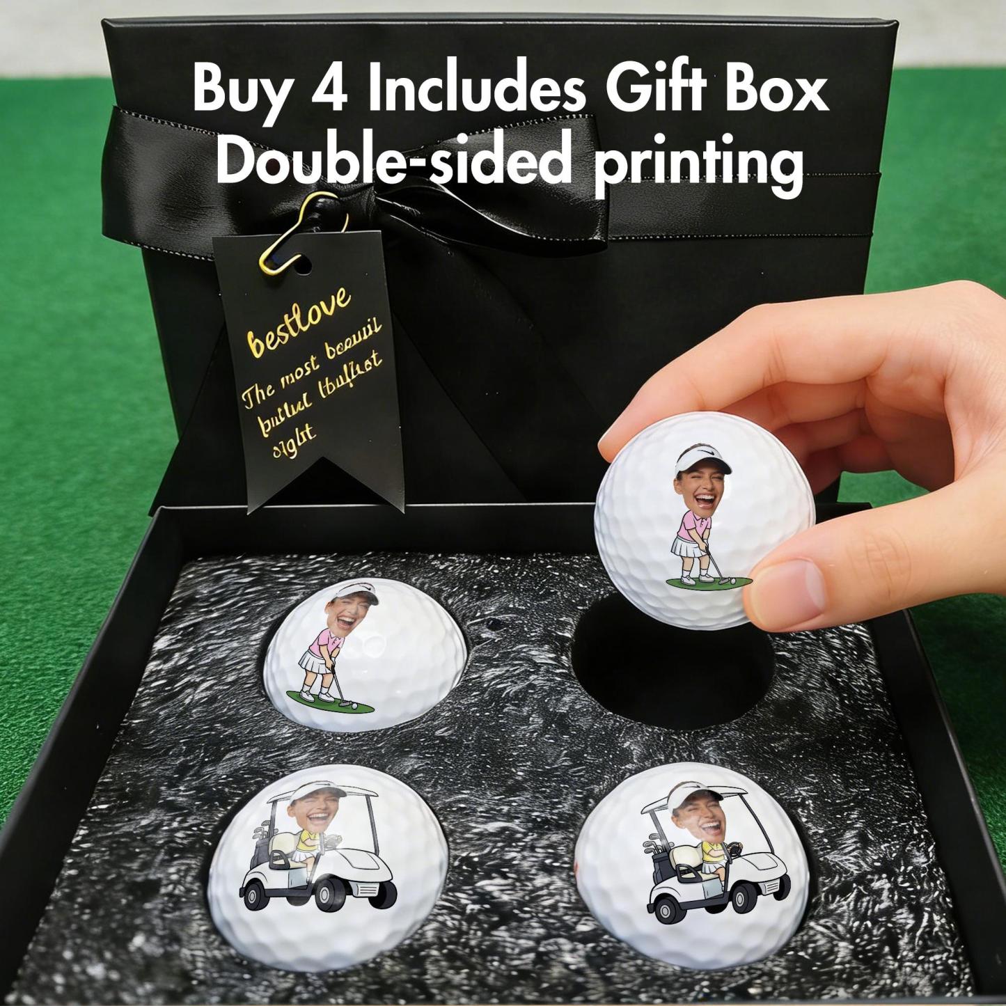 Personalized Photo to Cartoon Golf Balls Custom Face Golf Balls Custom Funny Father's Day Golf Balls Custom Photo Gift for Golfer Dad Father's Day Gift for Dad - namenecklace