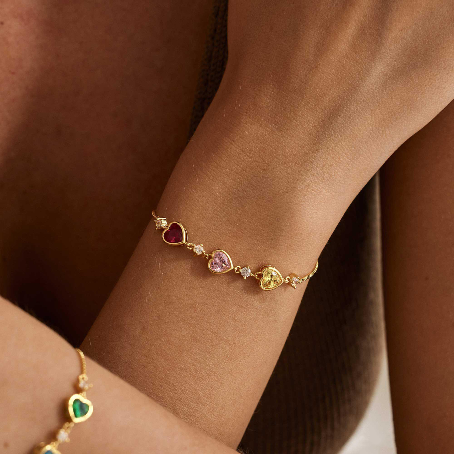 Personalized Multiple Heart Birthstone Necklace Family Birthstone Necklace Dainty Heart Birthstone Jewelry Gift For Her