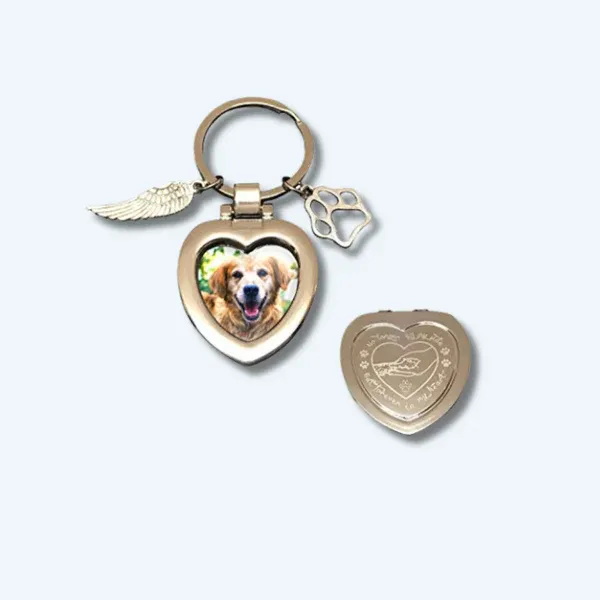 Personalized Pet Memorial Photo Keychain – Custom Pet Picture Keepsake, Engraved Remembrance Gift for Dog & Cat Lovers