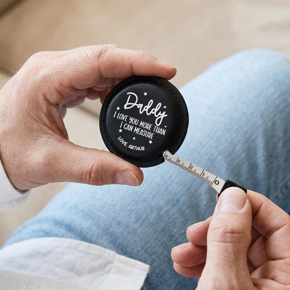 Personalized Leather Tape Measure Custom Name Engraved Tool Father's Day Gift for Best Dad Ever
