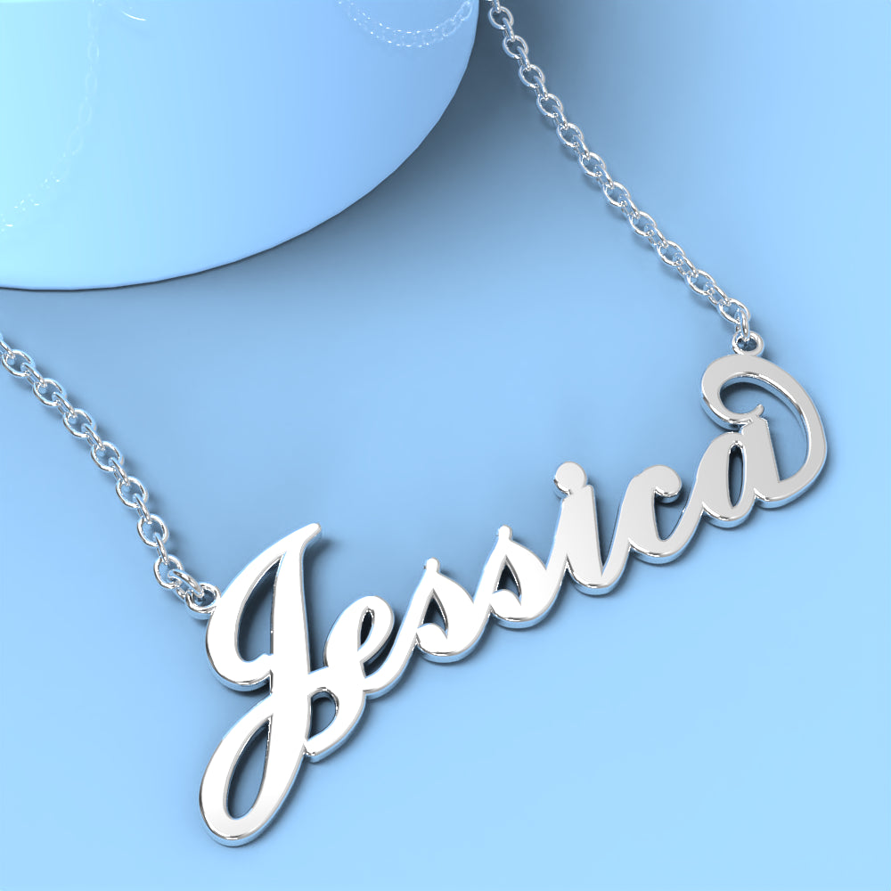 Jessica name necklace Silver Custom Necklace Personalized Gifts For Her
