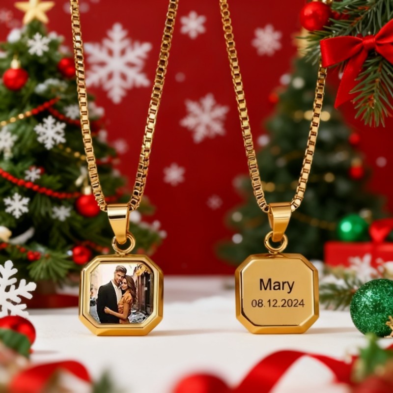 Anniversary Gifts Custom Photo Hidden Heart Magic Necklace Personalized Cold Concealed Photo Necklace Heat Reveal Picture Necklace Gifts for Her