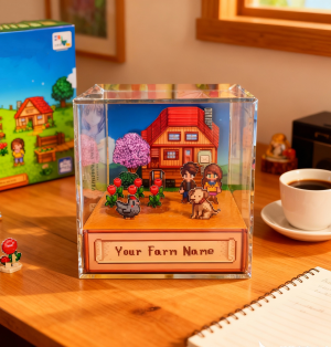 Custom SDV 3D Diorama Cube Personalized The Valley Pixel Scene Cube Gamer Gift & Home Decor