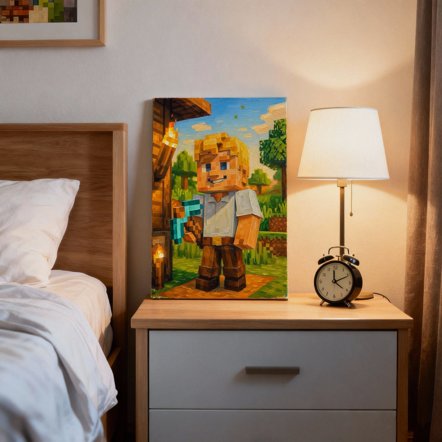 Personalized Canvas Block Style Pixel Portrait Custom Photo Voxel Art Geometric Print Animated Block Style Art Gift for Him