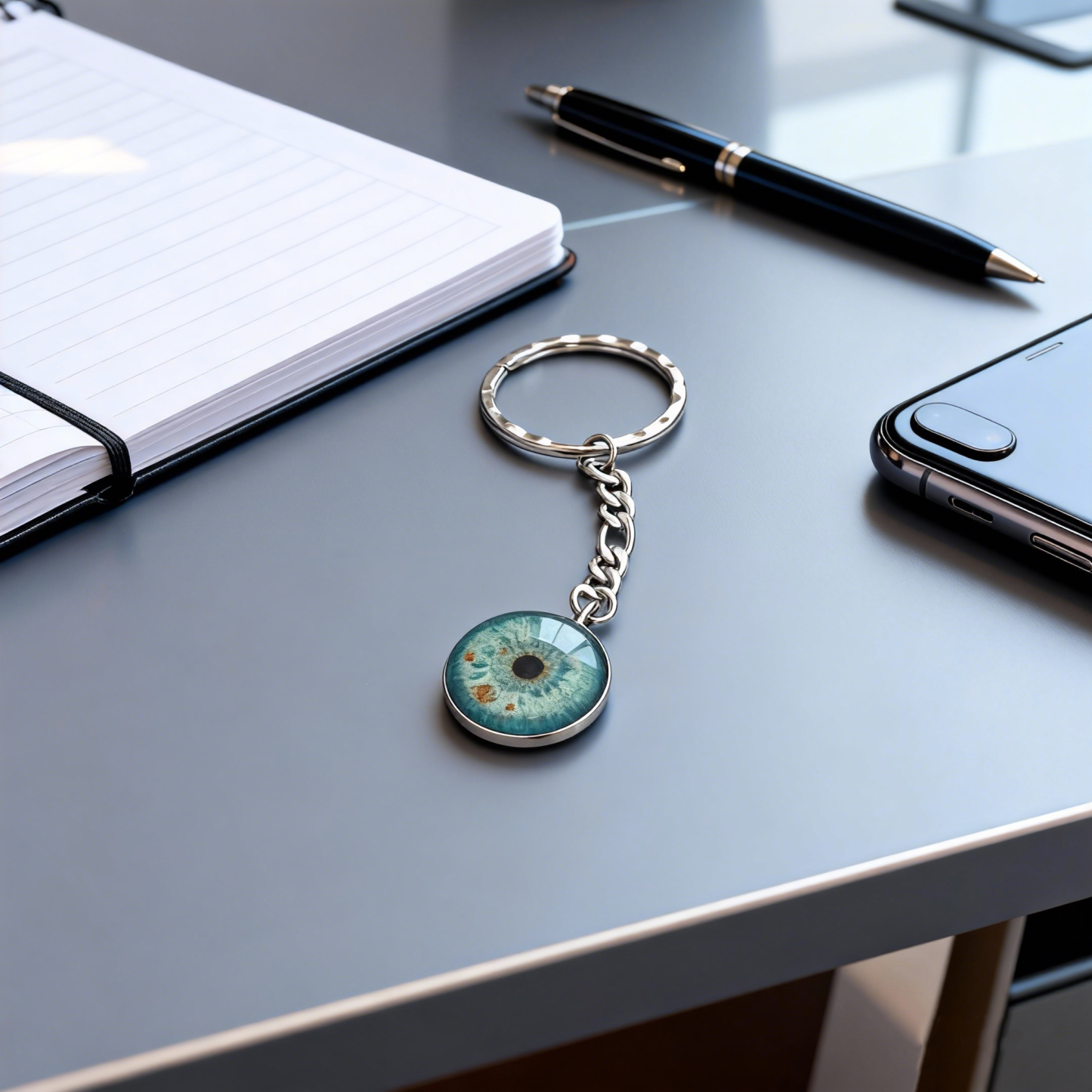 Custom Eye Keychain Personalized Merged Eyes Couple Keychain Lover's Eye Keyring  Anniversary Gift Valentine's Day Gift