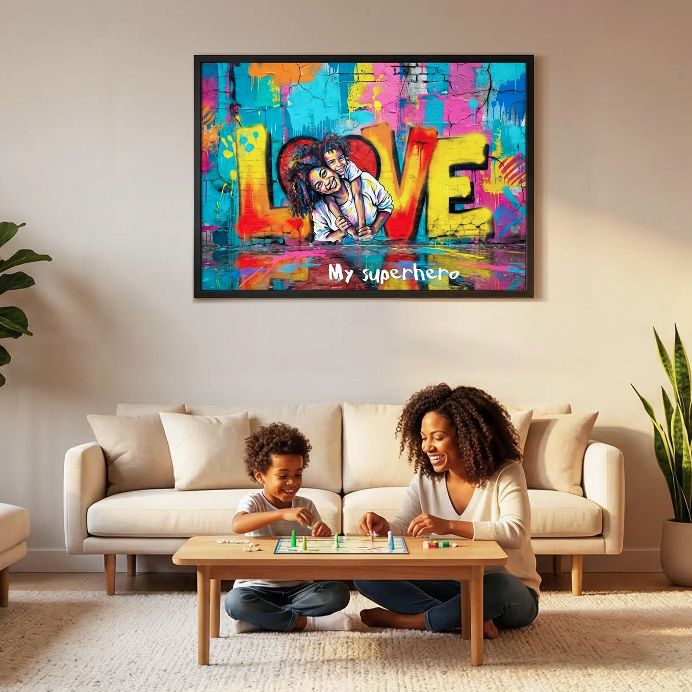 Personalized Photo Graffiti Poster Custom Photo Street Art Wall Decor Mothers Day Gift for Mom - namenecklace