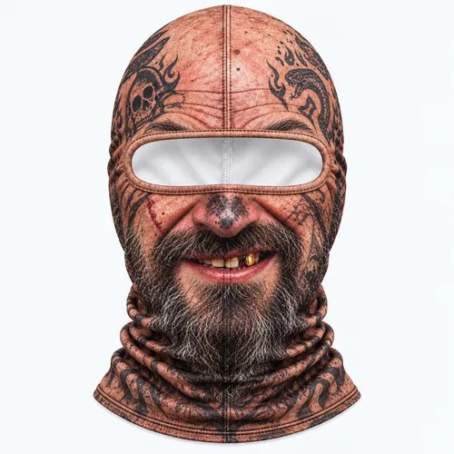 Novelty Graphic Printed Ski Mask Thermal Balaclava Full Face Cover Windproof Winter Mask