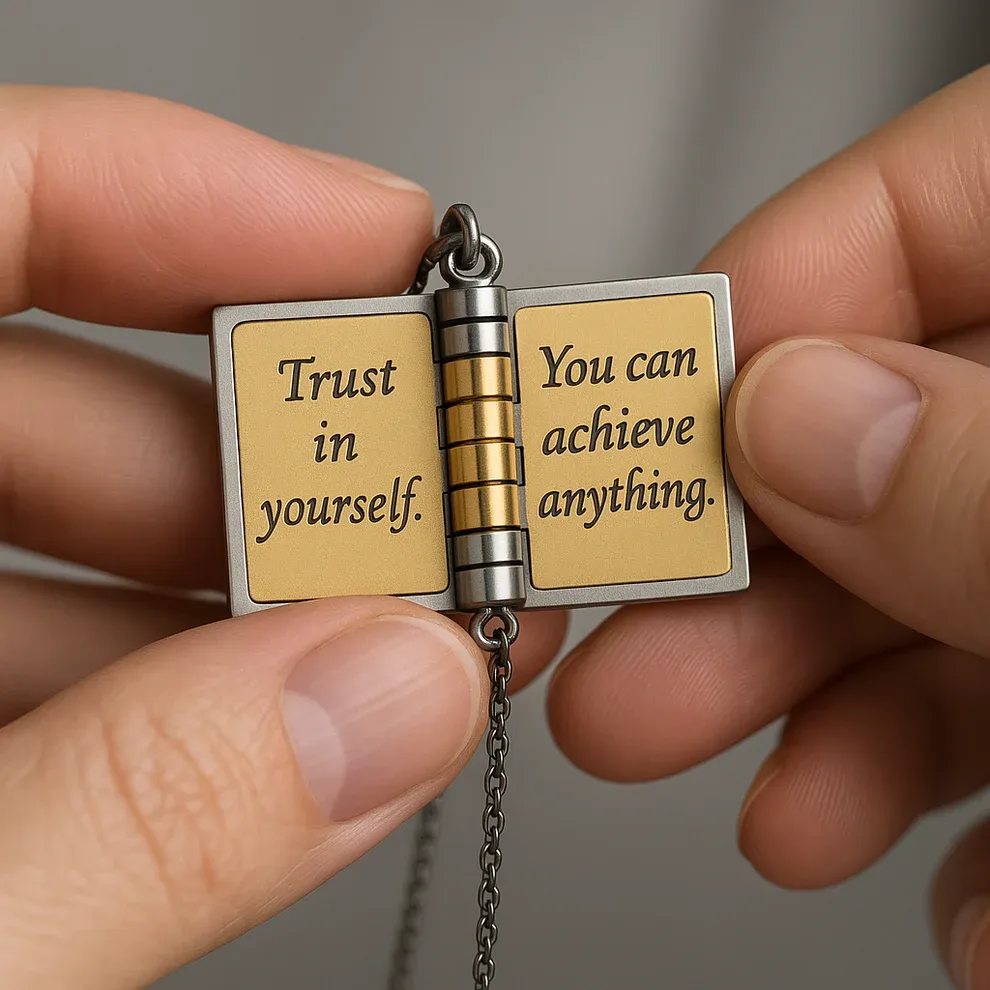 Custom Notebook-Shaped Necklace with Custom Engraving Personalized Meaningful Gift for Son on Birthday Graduation