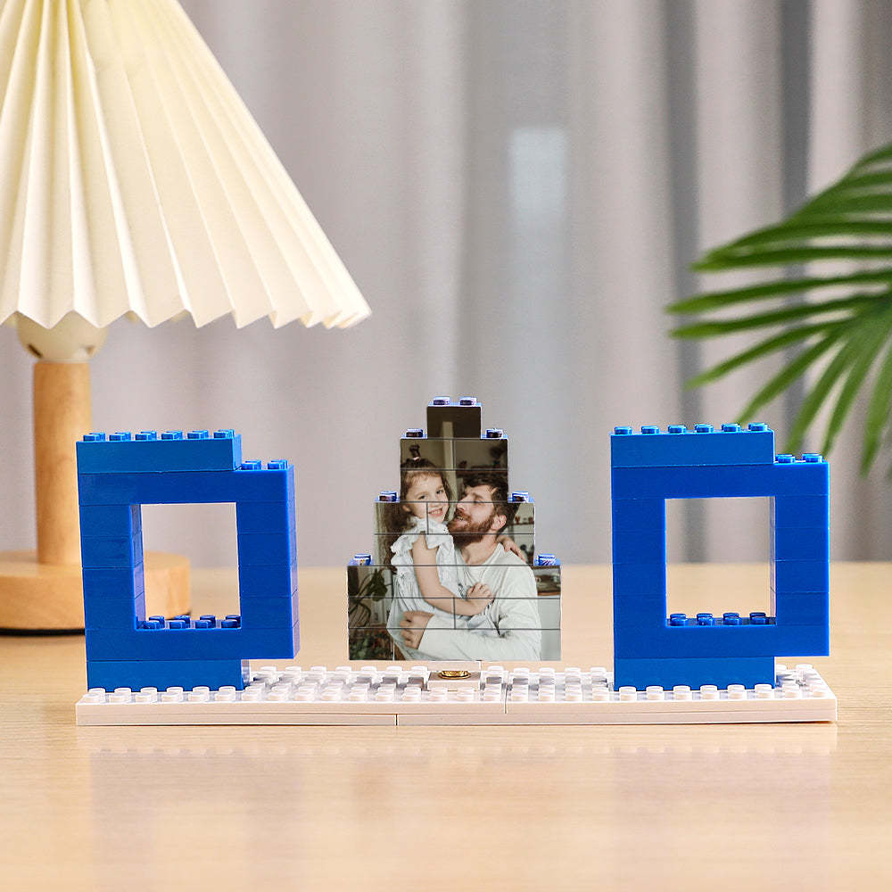 Father's Day Gifts Custom Photo Building Bricks Puzzles Photo Blocks Rotatable Photo