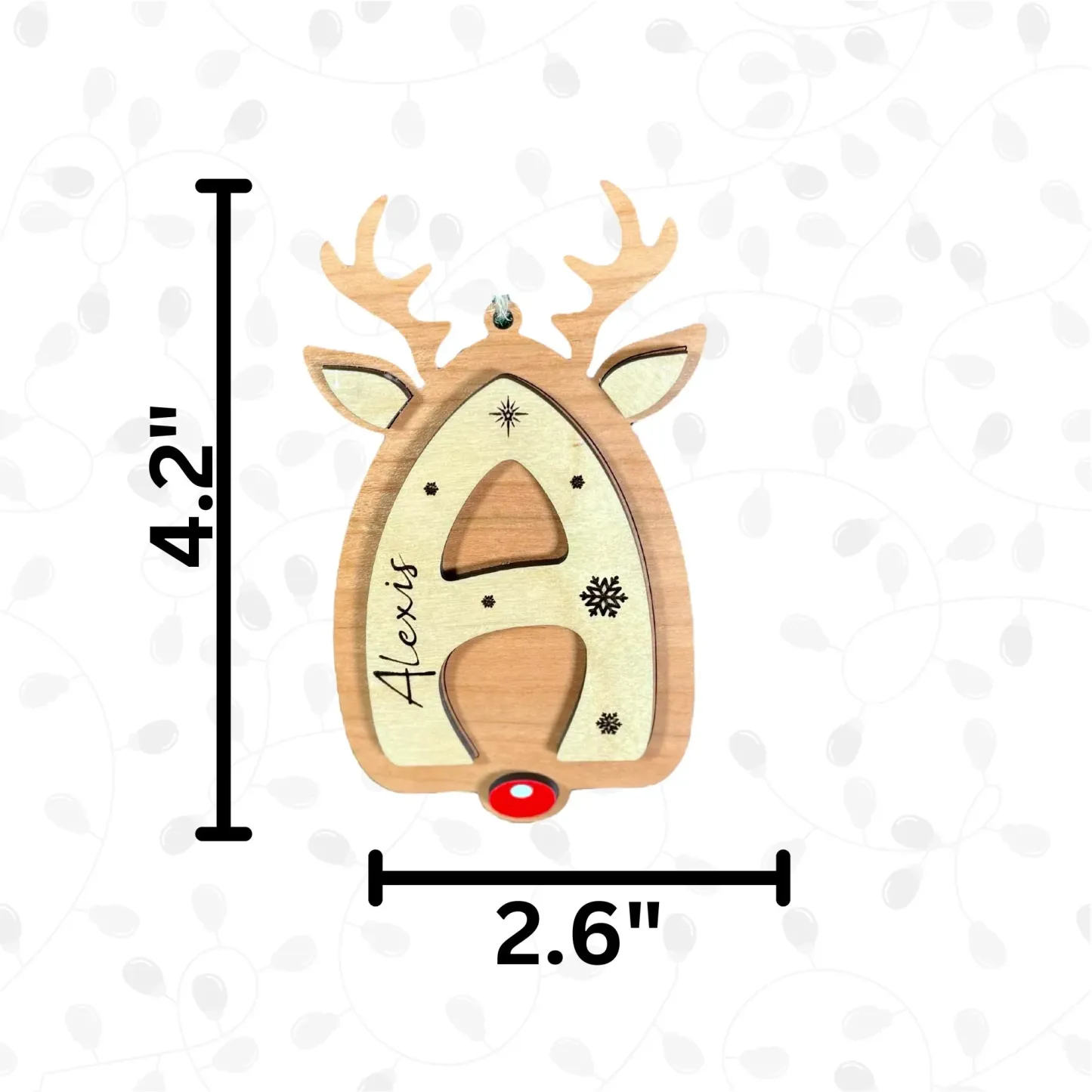 Personalized Reindeer Letter Ornament Custom Name Christmas Initial Ornament Retro Wood Reindeer Decor