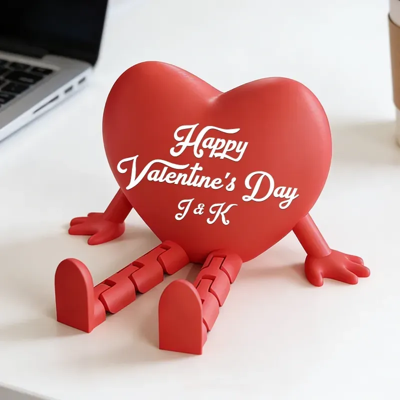 Valentine's Day Gift Personalized Valentines Day Heart Decor with Fun Dangling Legs Custom 3D Printed Couple Heart Table Sign with Text