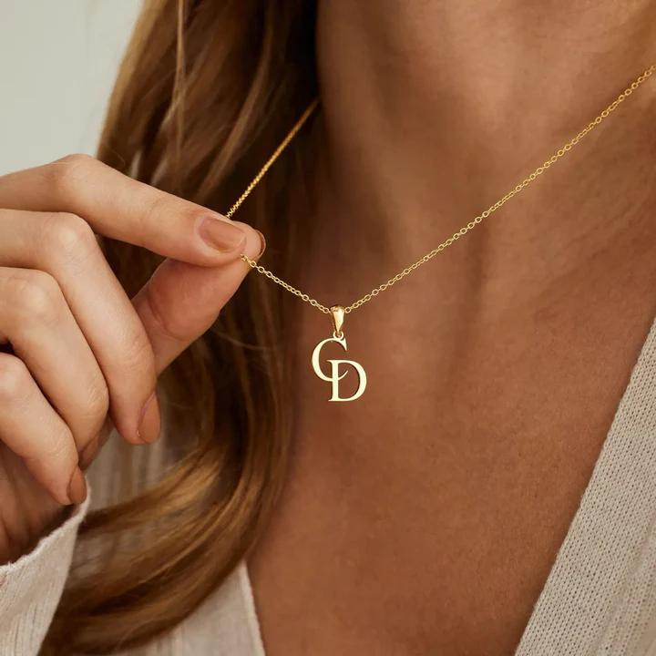 Minimalist Initial Letter Necklace Custom Letters Initial Pendant Necklace Dainty Stainless Steel Monogram Necklace Gift for Her
