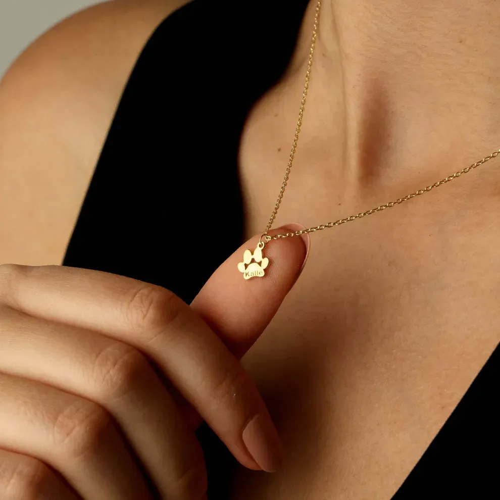 Custom Paw Print Bracelet & Personalized Pet Name Jewelryfor Pet Lovers