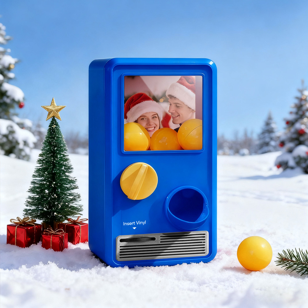 (Pre-Sale, Ships on 25/10) Personalized Music and Photo Music Gachapon Machine Custom Song Mini Record Box Retro Christmas Gifts for Her