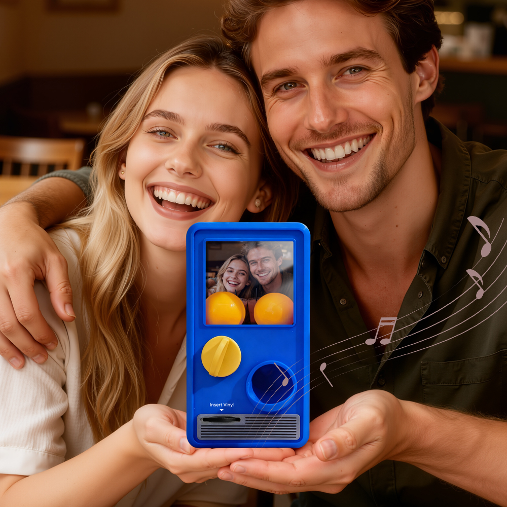 (Pre-Sale, Ships on 25/10) Personalized Music and Photo Music Gachapon Machine Custom Song Mini Record Box Retro Gifts for Her