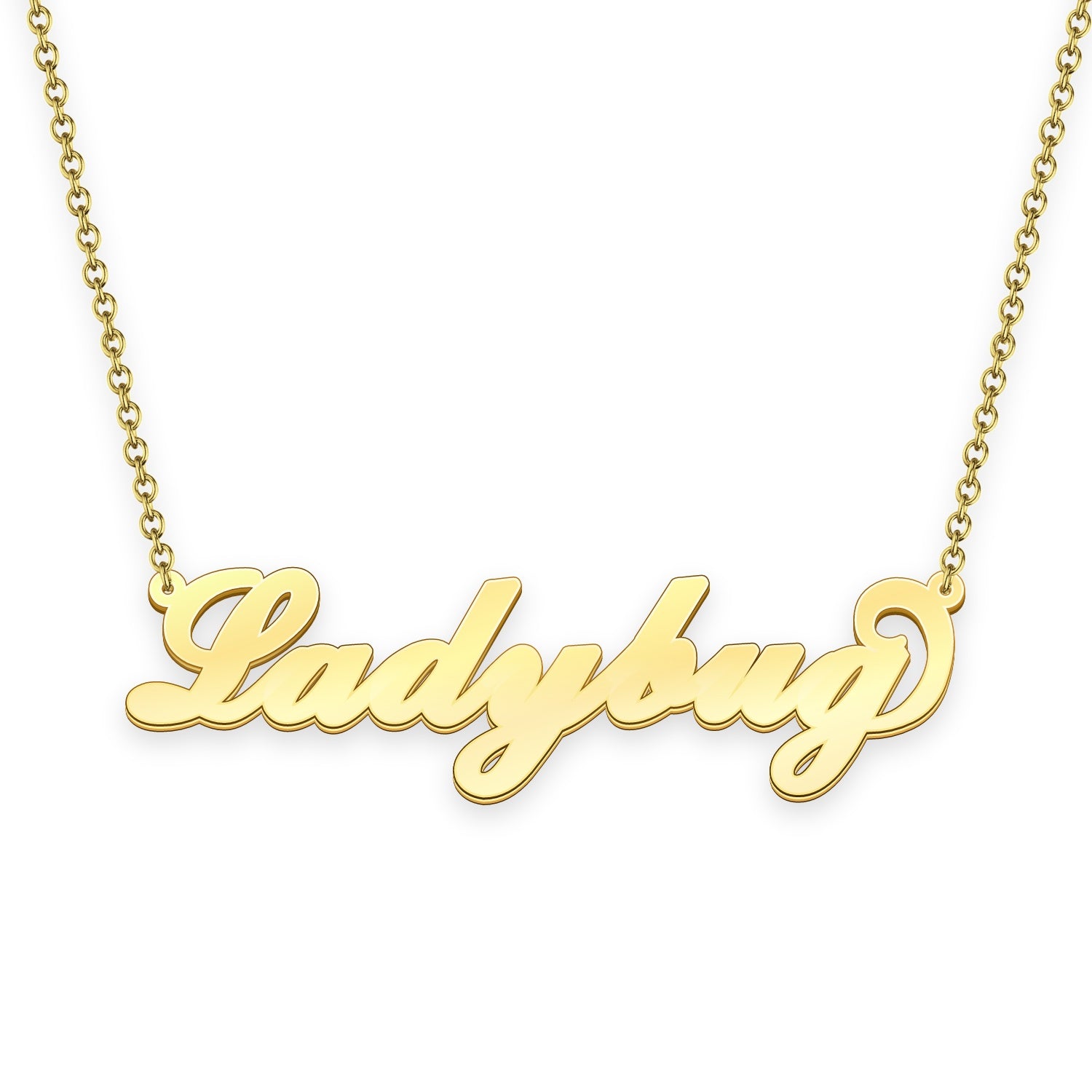 Ladybug name necklace Gold Custom Necklace, Personalized Gifts For Her