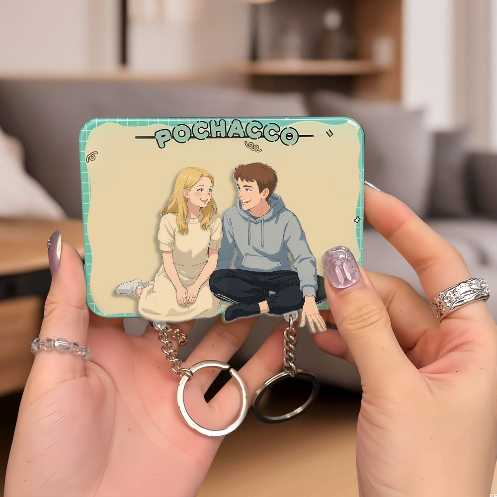 Custom Cartoon Couple Magnet Keychains Personalized Couple Home Magnet Keychains Custom Relationship Gift Thoughtful Personalized Gift