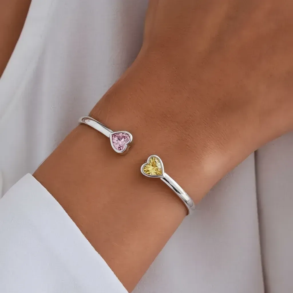 Mother Daughter Forever Linked Hearts Bracelet Personalized Mother Daughter Heart Bracelet Mother's Day Gifts