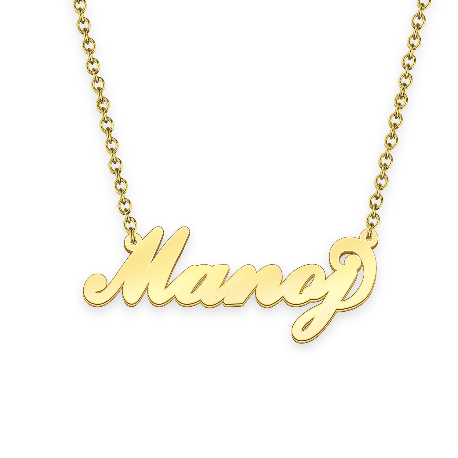 Manoj Name Necklace Gold Custom Necklace Personalized Gifts for Her