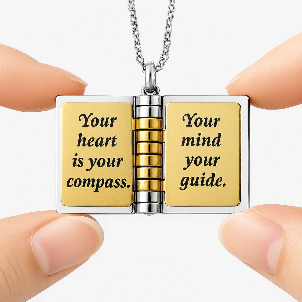 Custom Notebook-Shaped Necklace with Custom Engraving Personalized Meaningful Gift for Son on Birthday Graduation