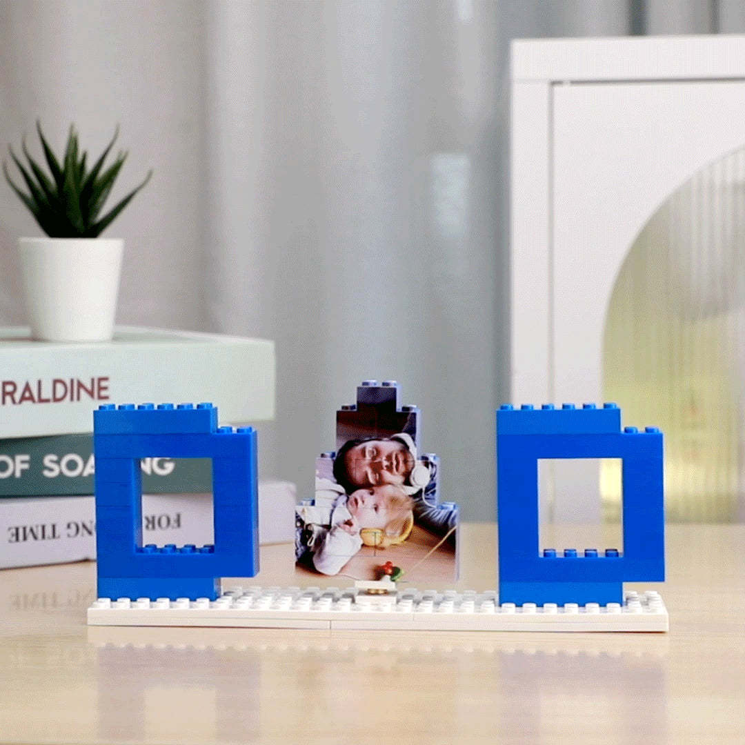 Father's Day Gifts Custom Photo Building Bricks Puzzles Photo Blocks Rotatable Photo