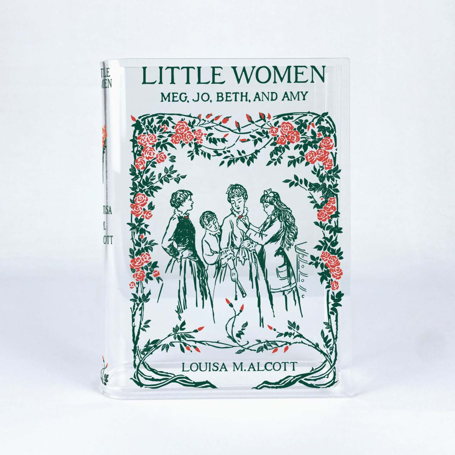 Little Women Acrylic Book Vase Literary-Inspired Flower Vase for Book Lovers