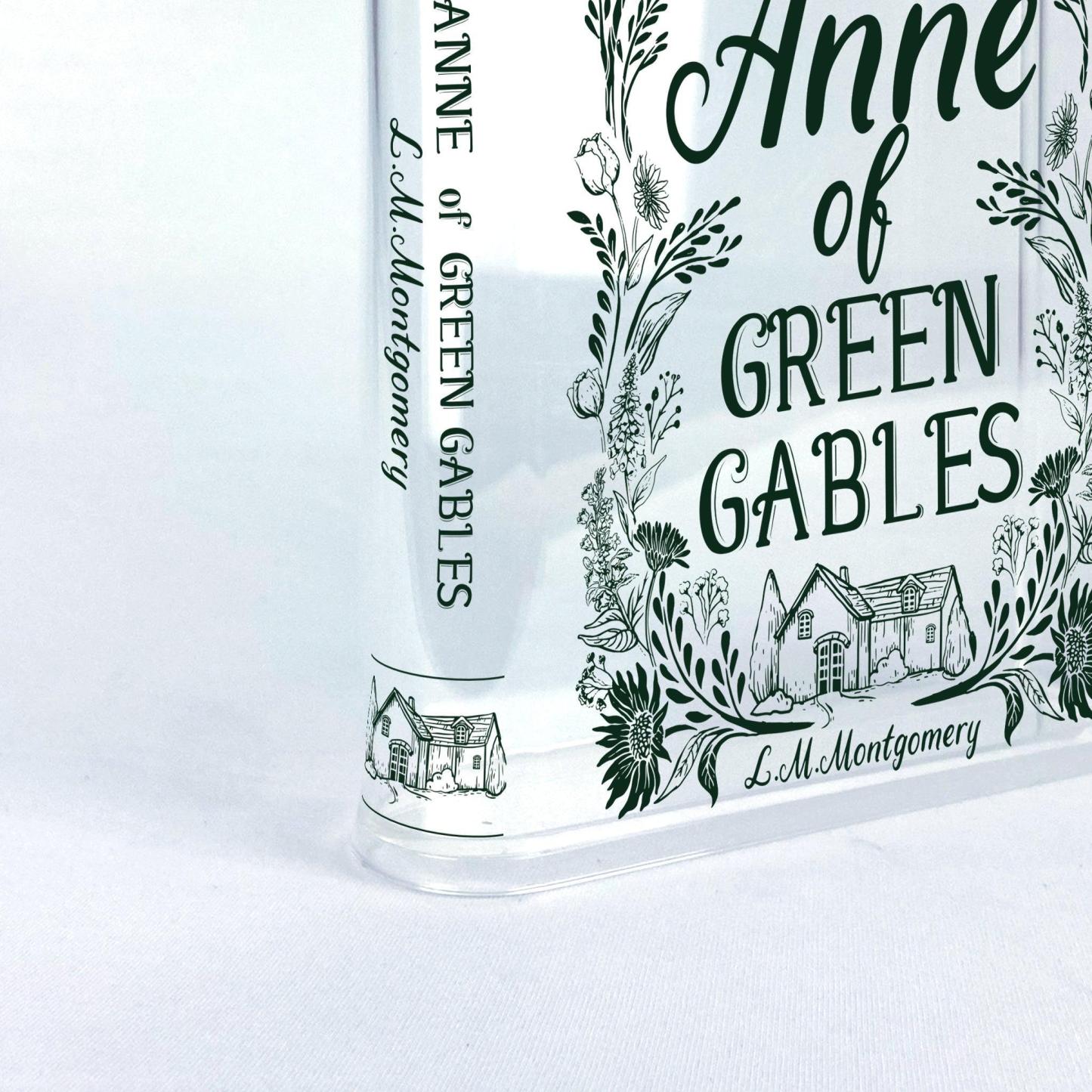 Anne of Green Gables Acrylic Book Vase L.M. Montgomery Classic Novel Shaped Flower Vase  "Anne of Green Gables" Bookshelf Flower Display