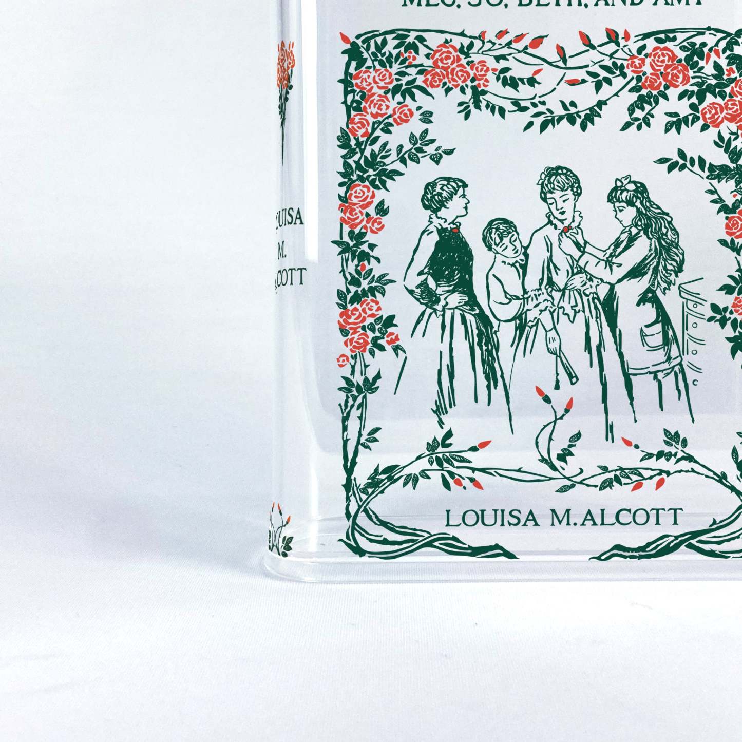 Little Women Acrylic Book Vase Literary-Inspired Flower Vase for Book Lovers