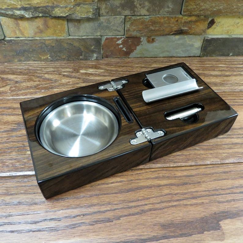Personalized Cigar Ash tray Guillotine Cigar Cutter Gifts for men Grandfather Anniversary Custom Engraved Wedding Gift Father's Day