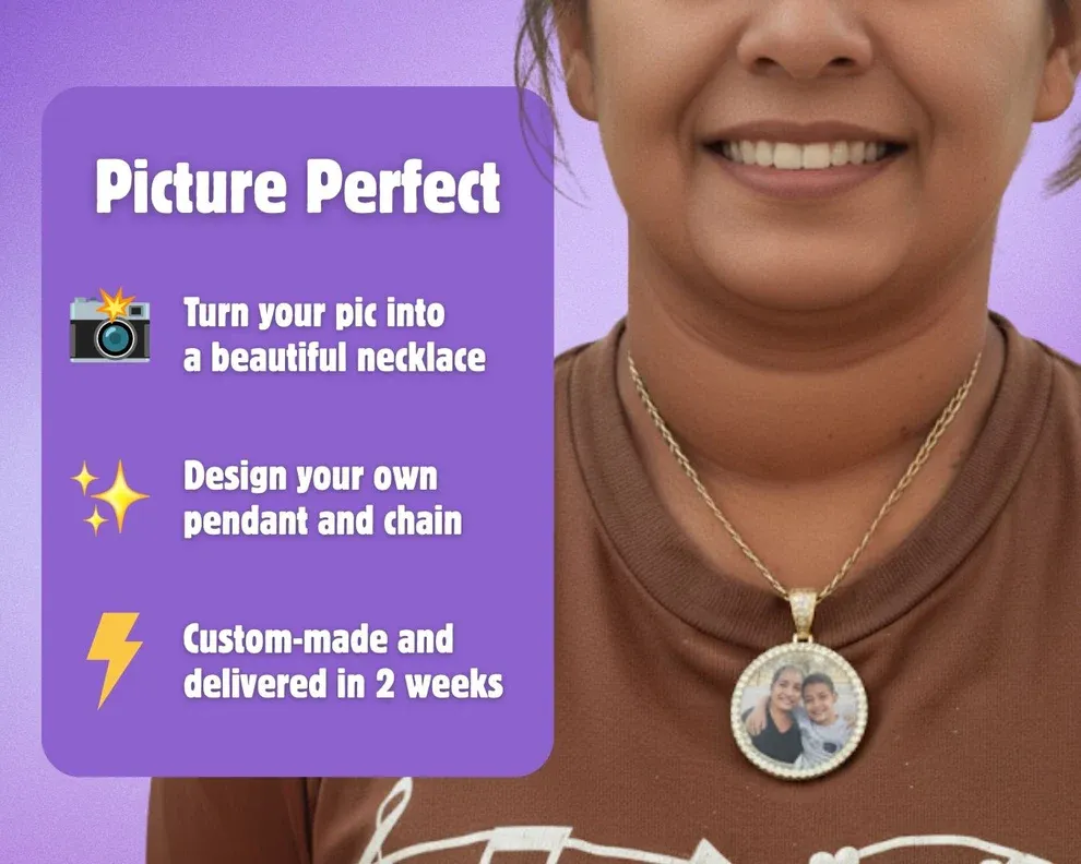 Custom Photo Pendant Necklace Multiple Shapes Personalized Keepsake For Her And Him Gifts