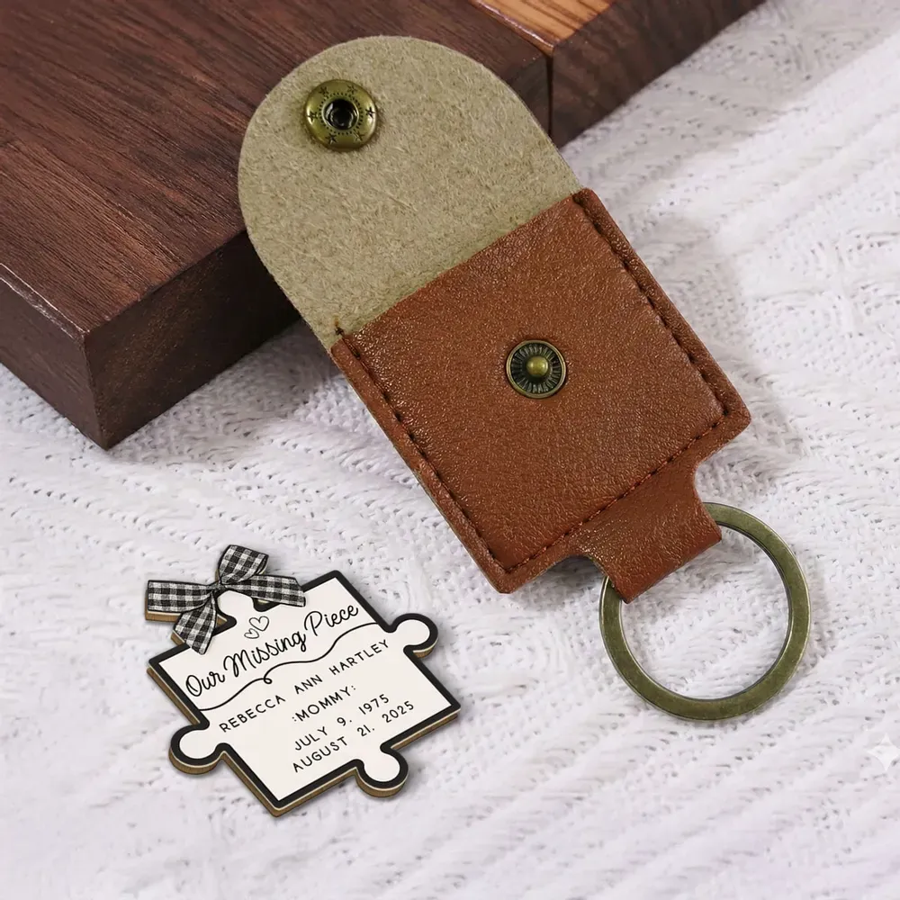 Custom Wooden Pocket Hug Keychain - "You Complete Me From Heaven" - Memorial Gift