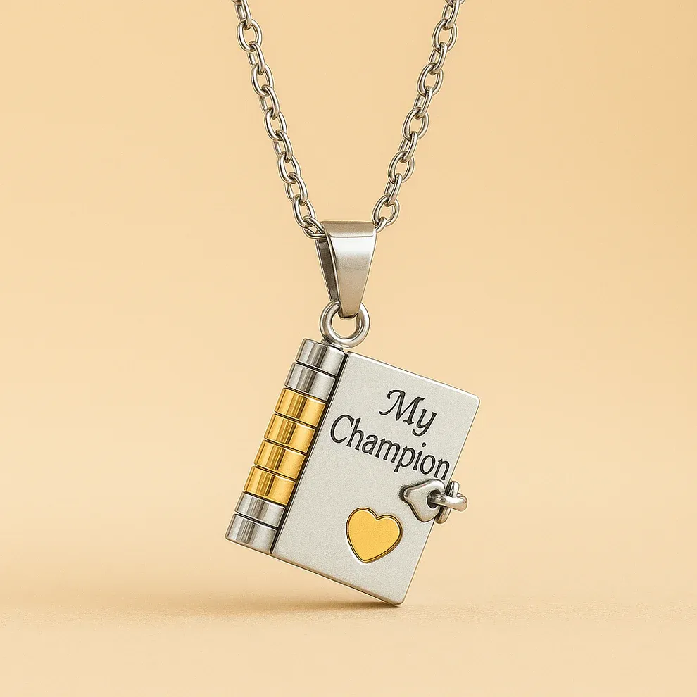 Custom Notebook-Shaped Necklace with Custom Engraving Personalized Meaningful Gift for Son on Birthday Graduation