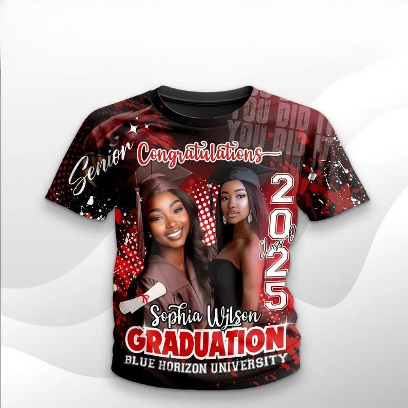 Custom 3D Graduation T-Shirt Personalized Graduation Gift