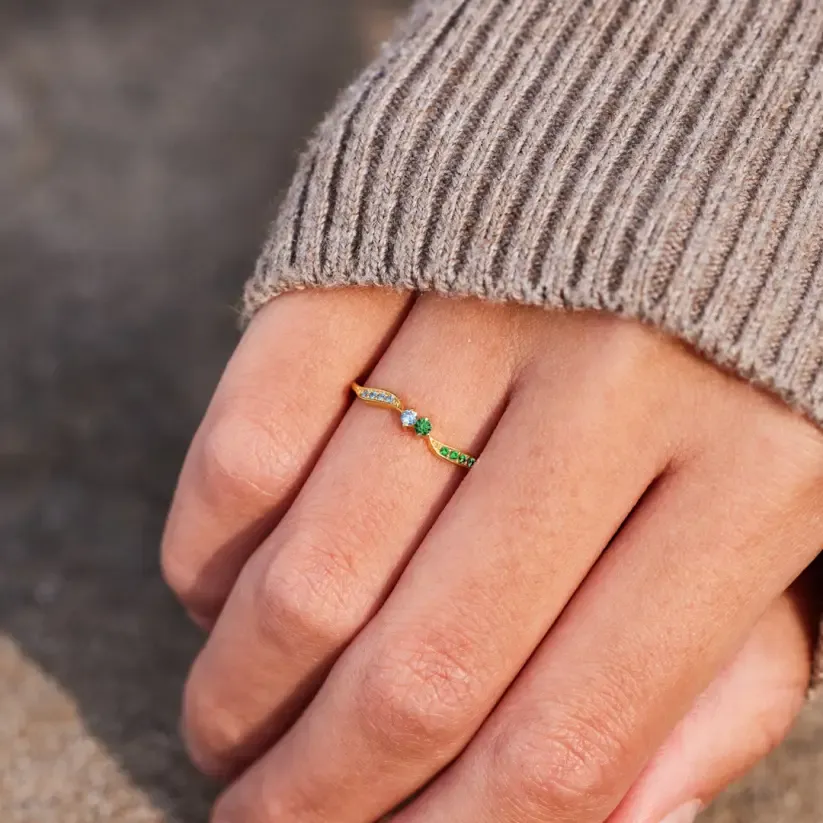 Custom Birthstone Rings for Couples – Matching Wedding & Valentine’s Day Gift for Her