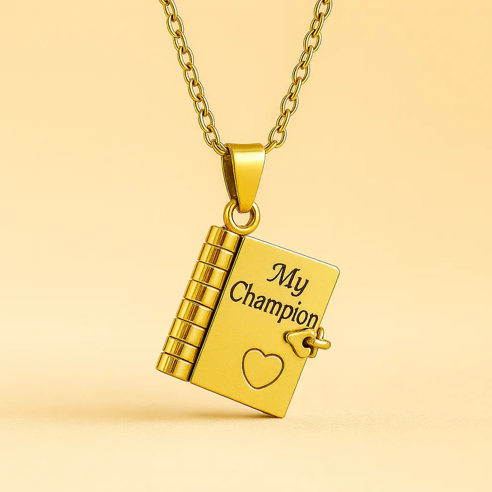Custom Notebook-Shaped Necklace with Custom Engraving Personalized Meaningful Gift for Son on Birthday Graduation