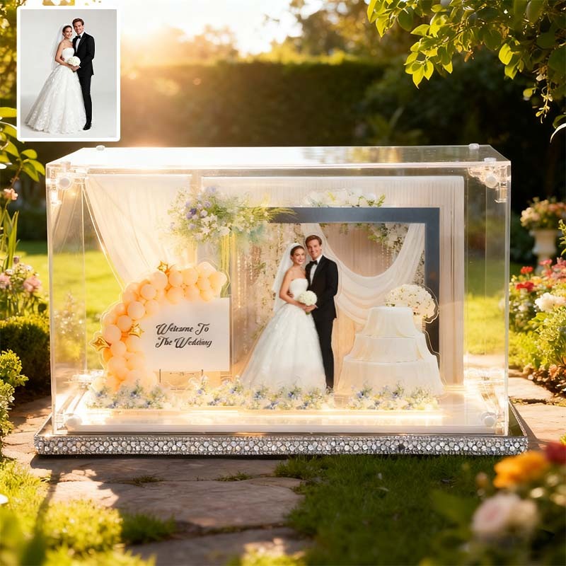 Custom Photo Miniature Landscape Personalized Acrylic Stand Anniversary Gift Family Photo Acrylic Wedding Stand