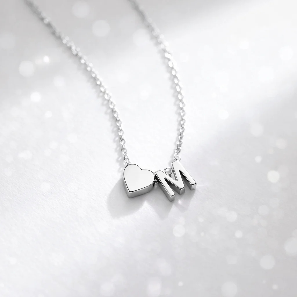 Personalized Heart Initial Necklace Custom Letter Heart Pendant Necklace Dainty Alphabet Heart Necklace Valentine's Day Gift