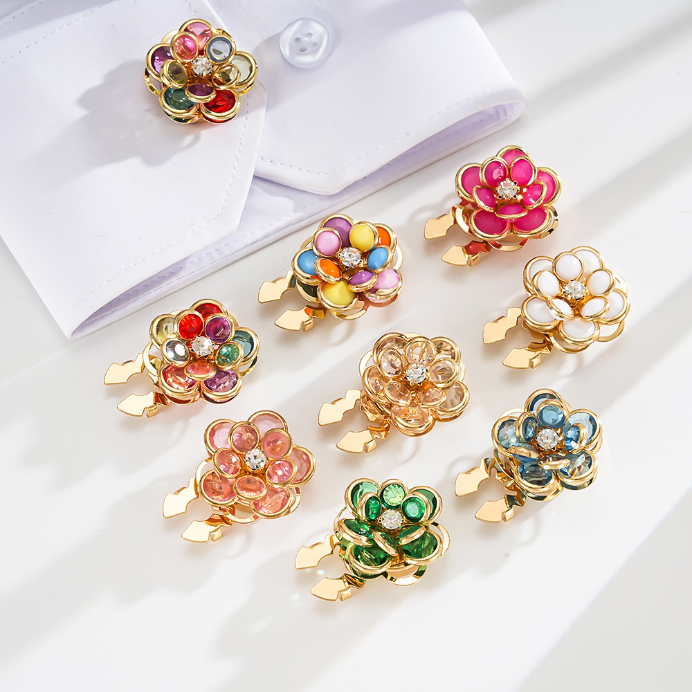 Vintage Style Flower Cufflinks Floral Cufflinks Elegant Flower Design Dress Shirt Accessories Decorative Suit Cuff Jewelry